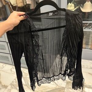 Tiger Mist Black Sheer Lace Cardigan